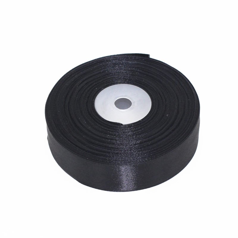 SWTOOL 1" Solid Satin Ribbon 50 Yards Roll for Wedding Details, Sewing Projects, Gift Wrapping, Invitation Embellishments and Crafting Projects Etc (Black) - Image 2